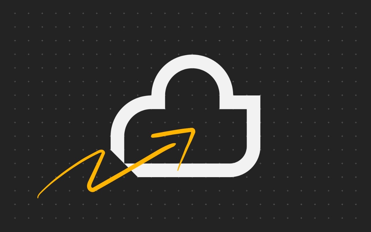 arrow with cloud