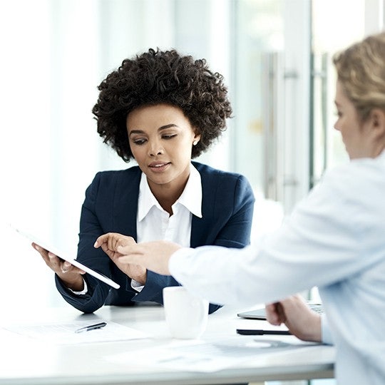 women with tablet
