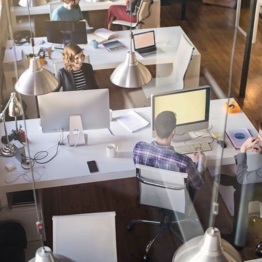 aerial view of office