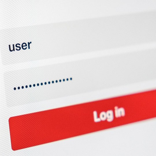 close up of log in screen