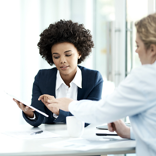 person looking at tablet