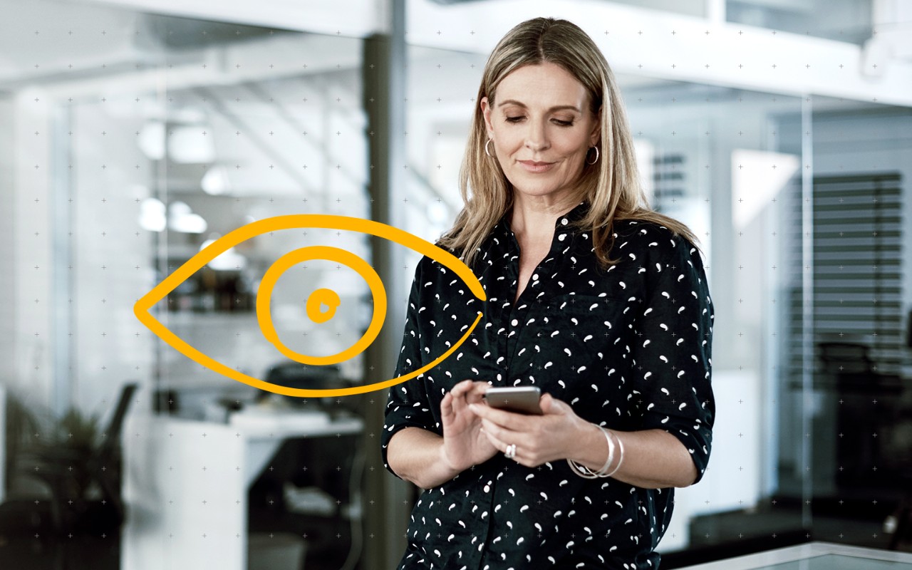 woman using her phone