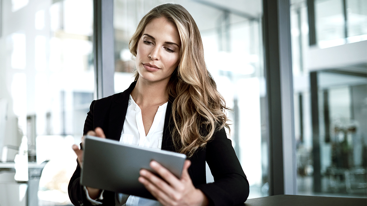 women with tablet
