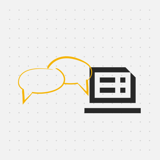 screen with speaking bubbles