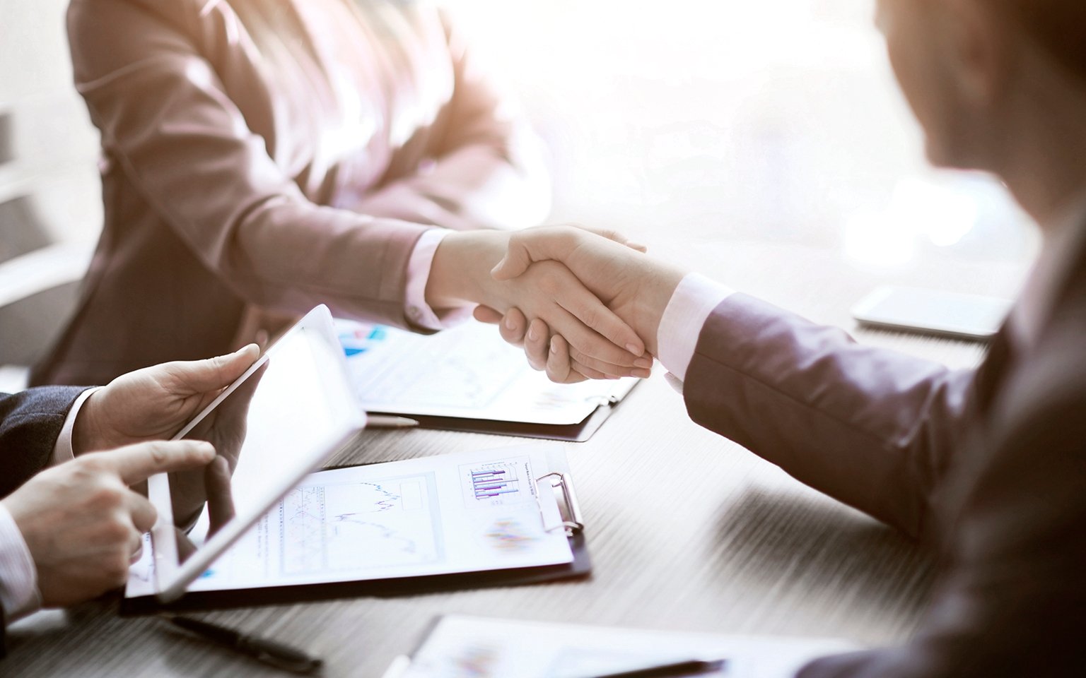 Two people shaking hands