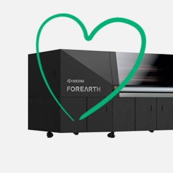 Kyocera’s inkjet solution facilitates eco-friendly textile printing. forearth