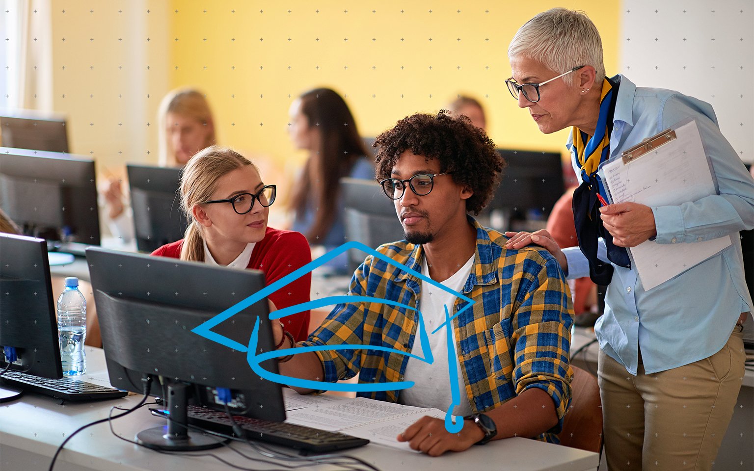 people look at computer screen